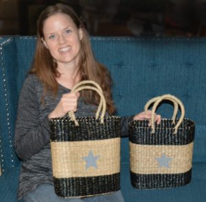 woman holding Star Baskets