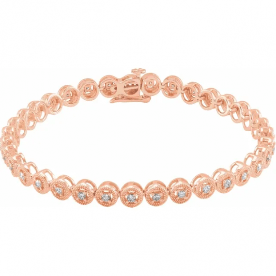 14K Rose 1 CTW Diamond 7" Bracelet