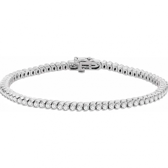 14K White Gold Diamond Line Bracelet