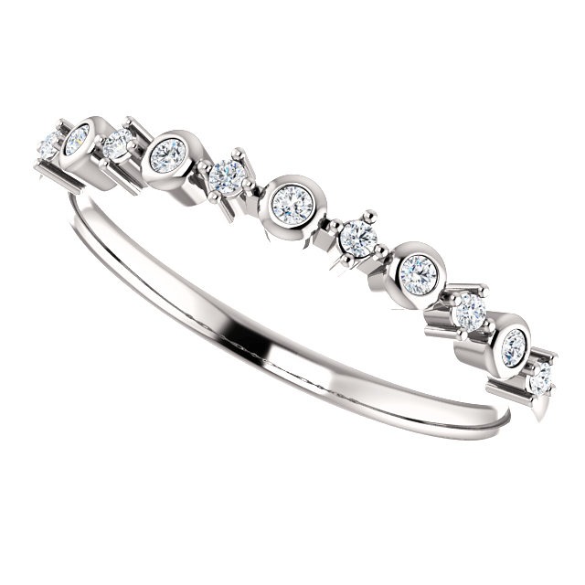 14K White Gold 1/10 CTW Diamond Ring from Leonard & Hazel™