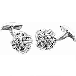 14K White Gold Knot Cuff Links from Leonard & Hazel™