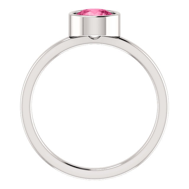 14K White Pink Tourmaline Ring