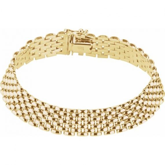 14K Yellow 10.25 mm Panther 7 Bracelet from Leonard & Hazel™
