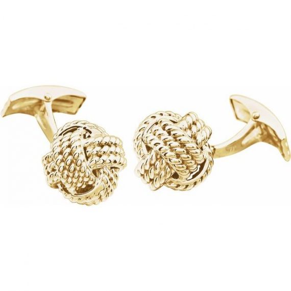 14K Yellow Gold Knot Cuff Links from Leonard & Hazel™