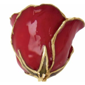 Lacquered Red Rose With Gold Trim from Leonard & Hazel™