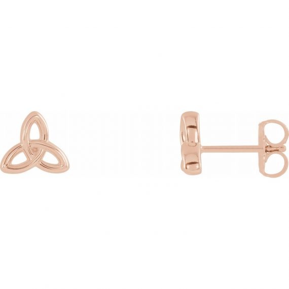 14K Rose Gold Celtic-Inspired Trinity Earrings from Leonard & Hazel™