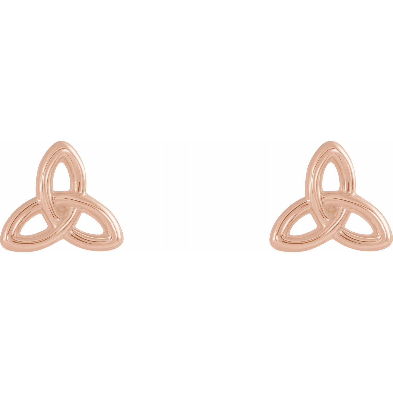 14K Rose Gold Celtic-Inspired Trinity Earrings from Leonard & Hazel™