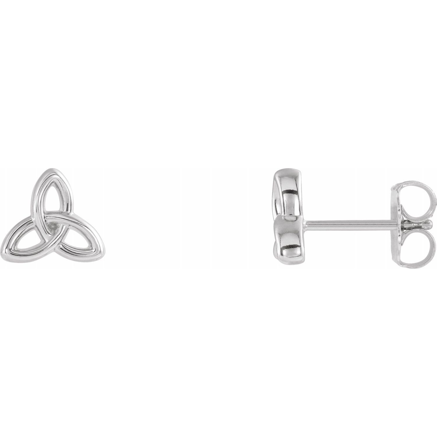 14K White Gold Celtic-Inspired Trinity Earrings from Leonard & Hazel™
