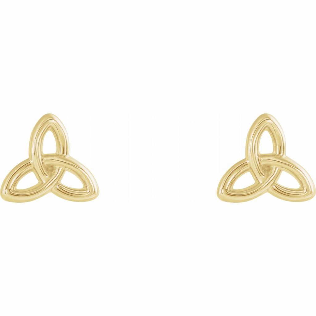14K Yellow Gold Celtic-Inspired Trinity Earrings from Leonard & Hazel™