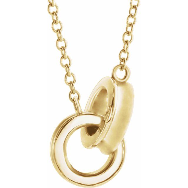 14K Yellow Gold Interlocking Circle Necklace from Leonard & Hazel™