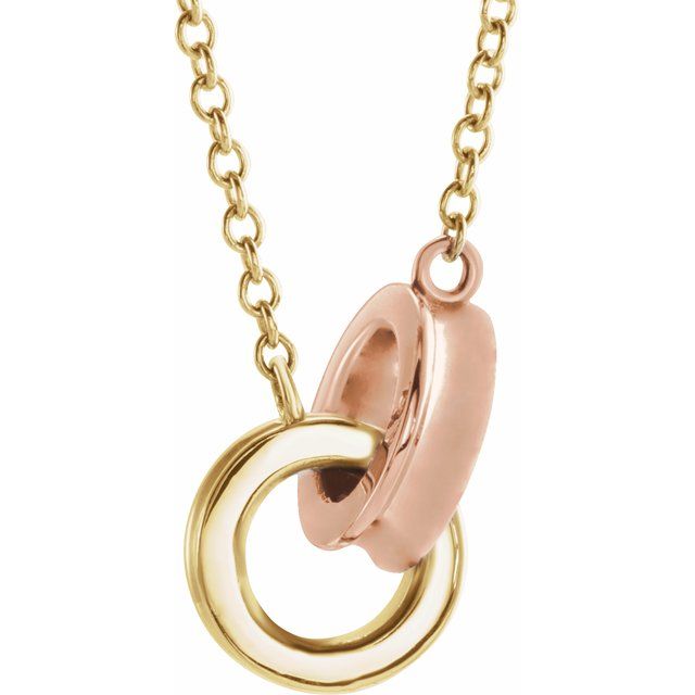 14K Yellow:Rose Gold Interlocking Circle Necklace from Leonard & Hazel™
