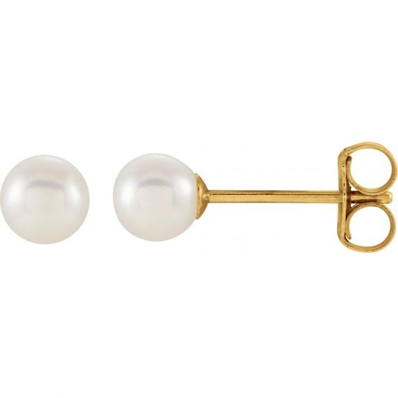 Freshwater Cultured Pearl Earrings set in 14K Yellow Gold from Leonard & Hazel™