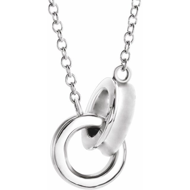 Platinum Interlocking Circle Necklace from Leonard & Hazel™