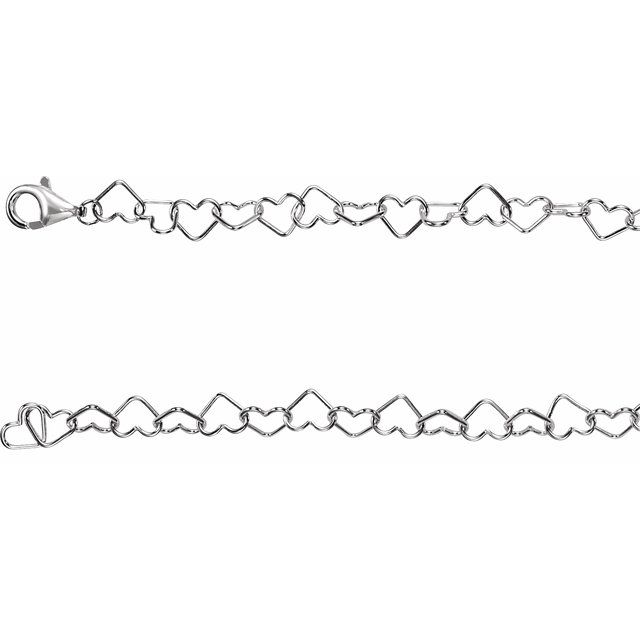Sterling Silver 6mm Heart Link 7.25 Chain from Leonard & Hazel™
