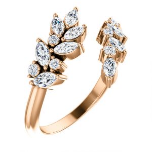 14K Rose Gold 1:2 CTW Diamond Bypass Ring from Leonard & Hazel™
