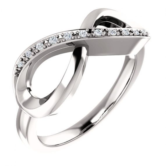 14K White Gold .05 CTW Diamond Infinity-Inspired Ring from Leonard & Hazel™