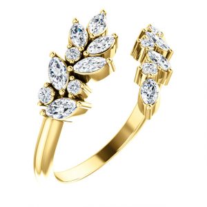 14K Yellow Gold 1:2 CTW Diamond Bypass Ring from Leonard & Hazel™