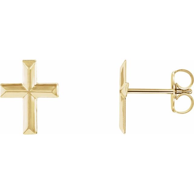 14K Yellow Gold Cross Earrings from Leonard & Hazel™
