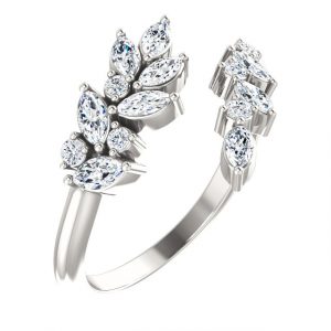 Sterling Silver 1:2 CTW Diamond Bypass Ring from Leonard & Hazel™