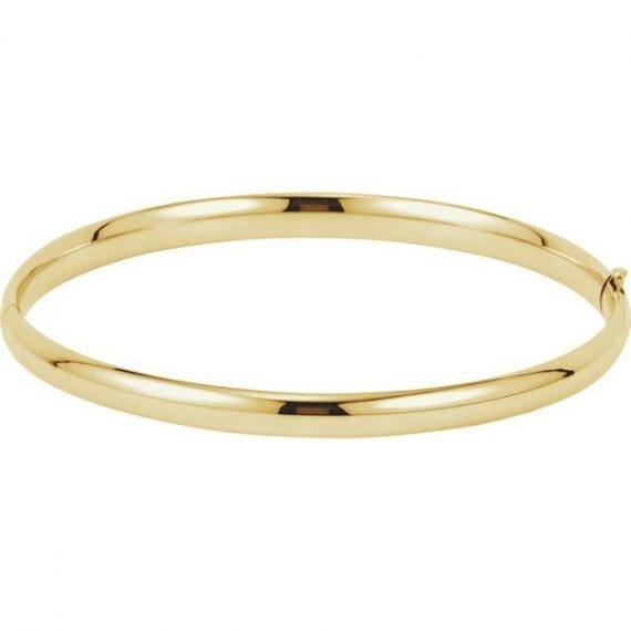 14K Yellow Gold 4.75 mm Hinged Bangle Bracelet