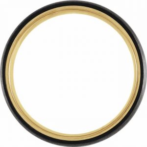 18K Yellow Gold PVD Titanium & Carbon Fiber 6 mm Half Round Band from Leonard & Hazel™