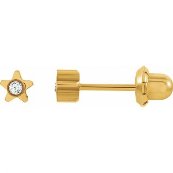 24K Gold-Washed Stainless Steel Crystal Piercing Earrings