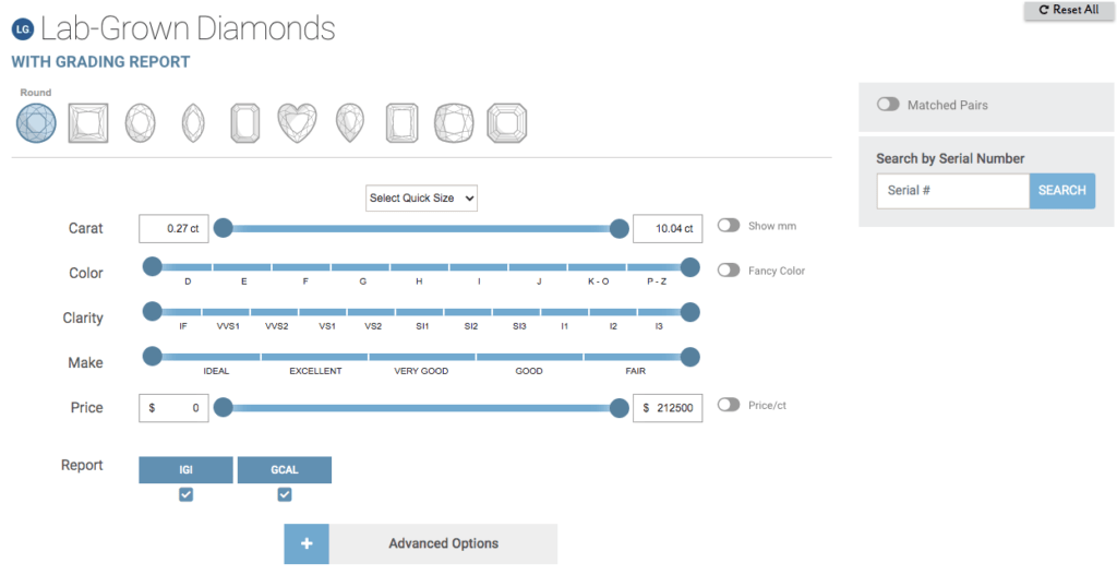 Lab-Grown Diamonds with GRADING REPORT