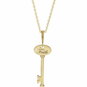 14K Yellow Gold Faith Key 16-18″ Necklace from Leonard & Hazel™