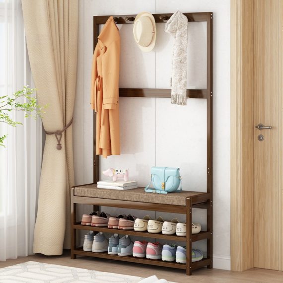 solid wood shoe bench