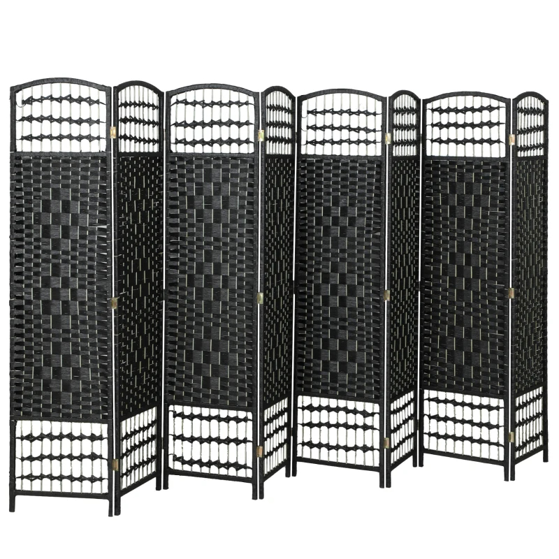 8 Panel Folding Room Divider Portable Privacy Screen Wave