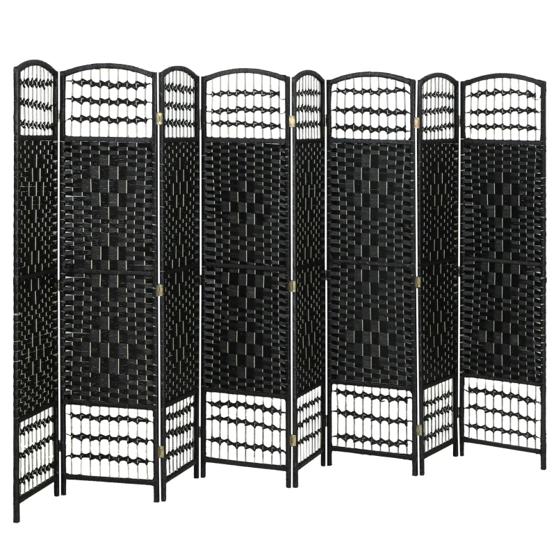 8 Panel Folding Room Divider Portable Privacy Screen Wave - Image 3