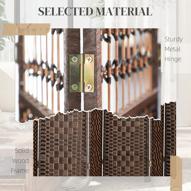 8 Panel Folding Room Divider Portable Privacy Screen Wave - Image 2