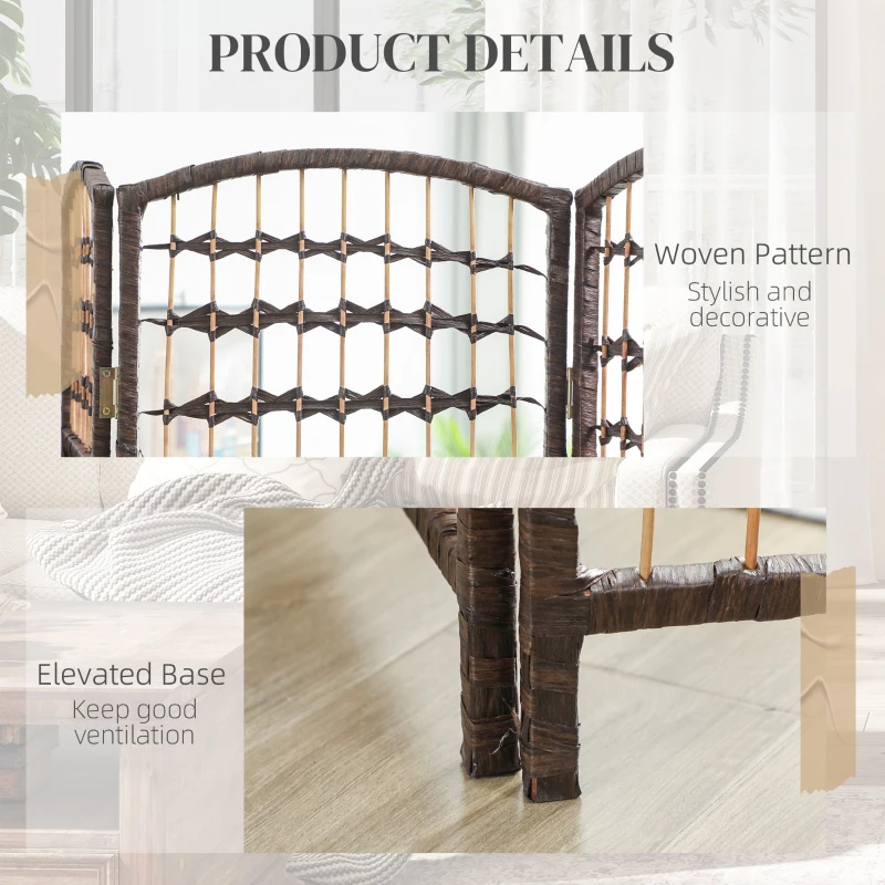 8 Panel Folding Room Divider Portable Privacy Screen Wave - Image 3