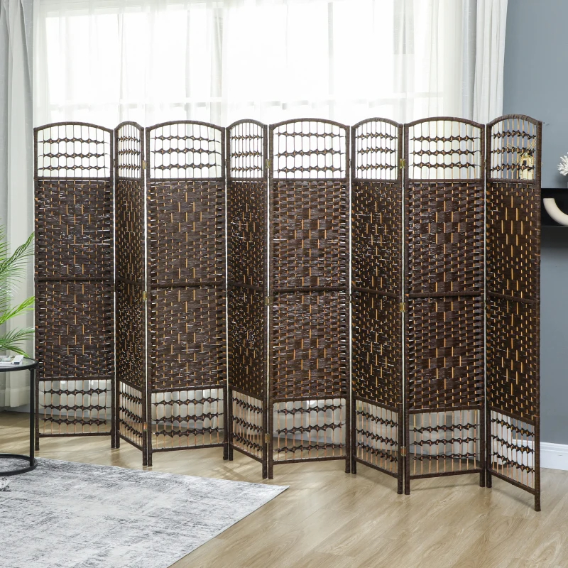 8 Panel Folding Room Divider Portable Privacy Screen Wave - Image 5