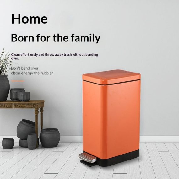Double-Layer Stainless Steel Foot-Pedal Trash Can for Hom