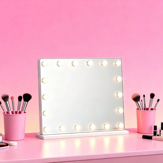 Led Vanity Mirror with 15 Bulbs - Multi Color Lighting Re