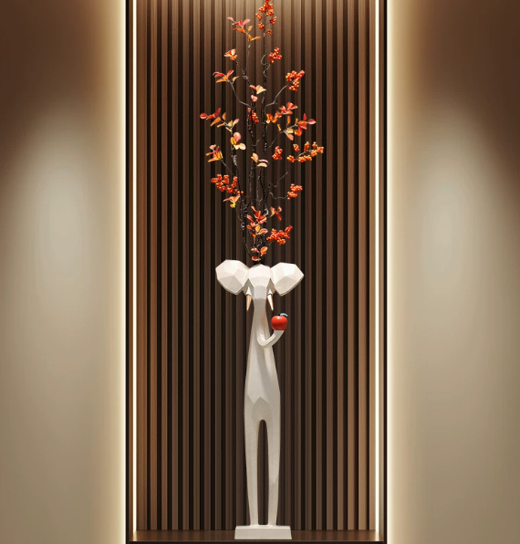 Entrance Hall Niche Small Elephant Vase Decorative Item