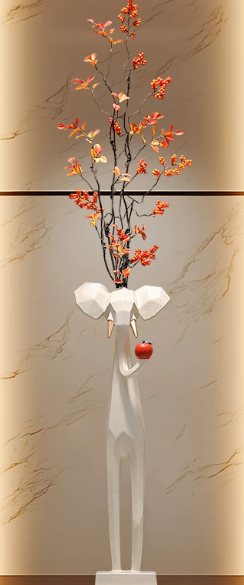 Entrance Hall Niche Small Elephant Vase Decorative Item - Image 4