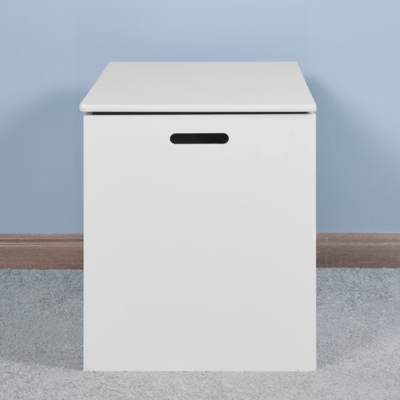 White Lift Top Entryway Storage Cabinet with 2 Safety Hin