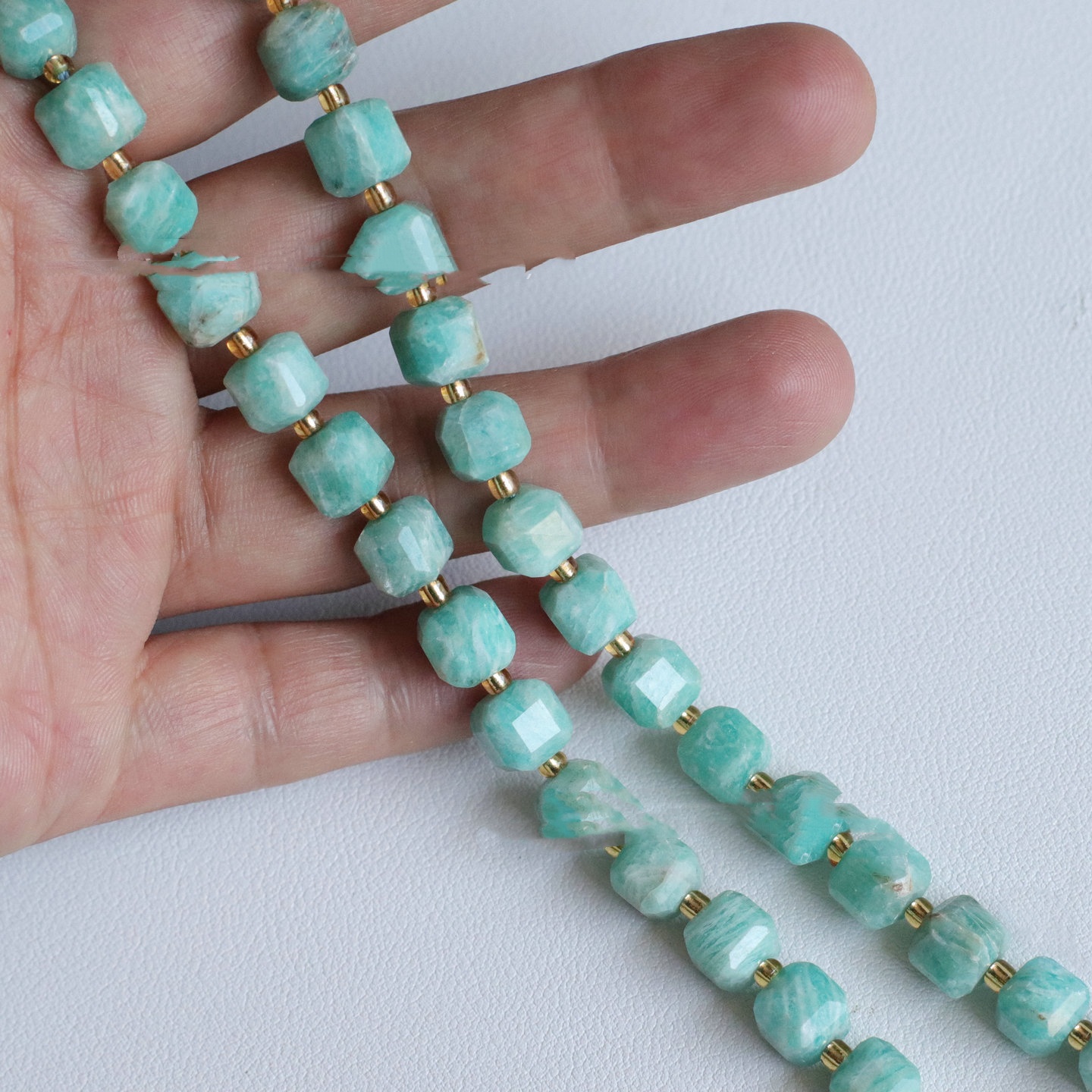 6Mm Cube Sugar Natural Crystal Jade Faceted Beads Loose