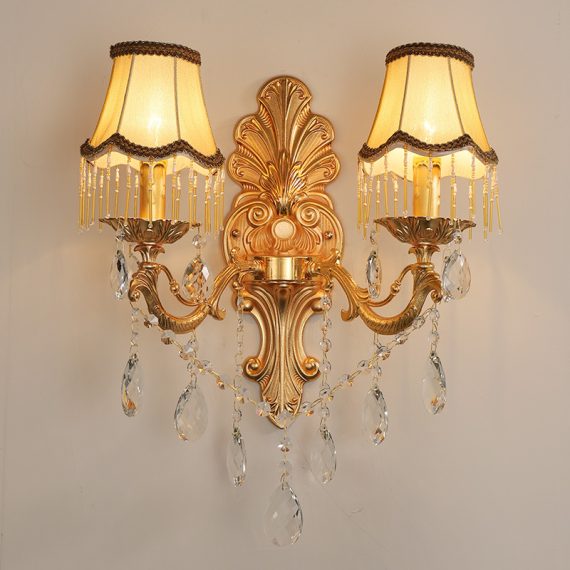Living Room Golden Crystal Wall Sconces Villa Hotel Hallw