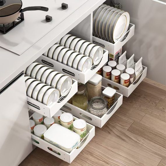 Kitchen Drawer Dividers for Bowls Plates and Cutlery Home