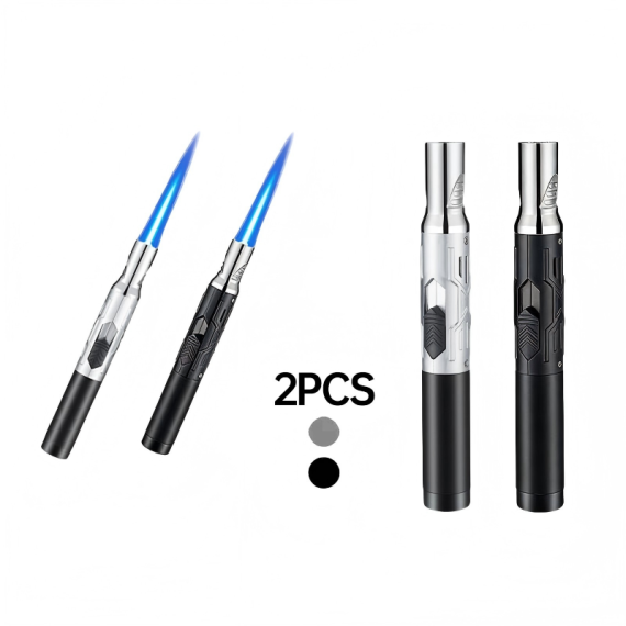 2Pcs Multi Functional Jet Flame Torch Lighter with 360 De