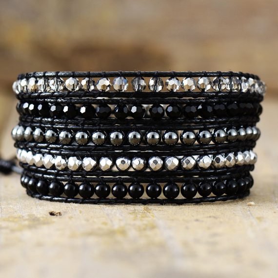 Bourbon Bohemia Stone Crystal Handmade Beaded Bracelet