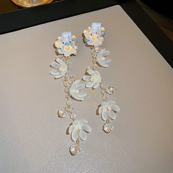 925 Sterling Silver Needle Long Tassel Earrings for Women