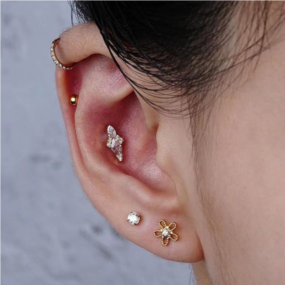 1 Pair Of Women'S Earrings, Geometric Glow Earrings, Stai