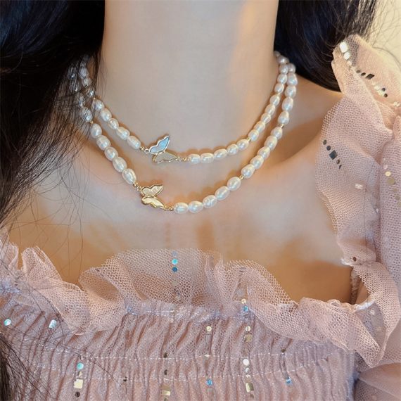Light Luxury Shell and Butterfly Necklace Sophisticated &