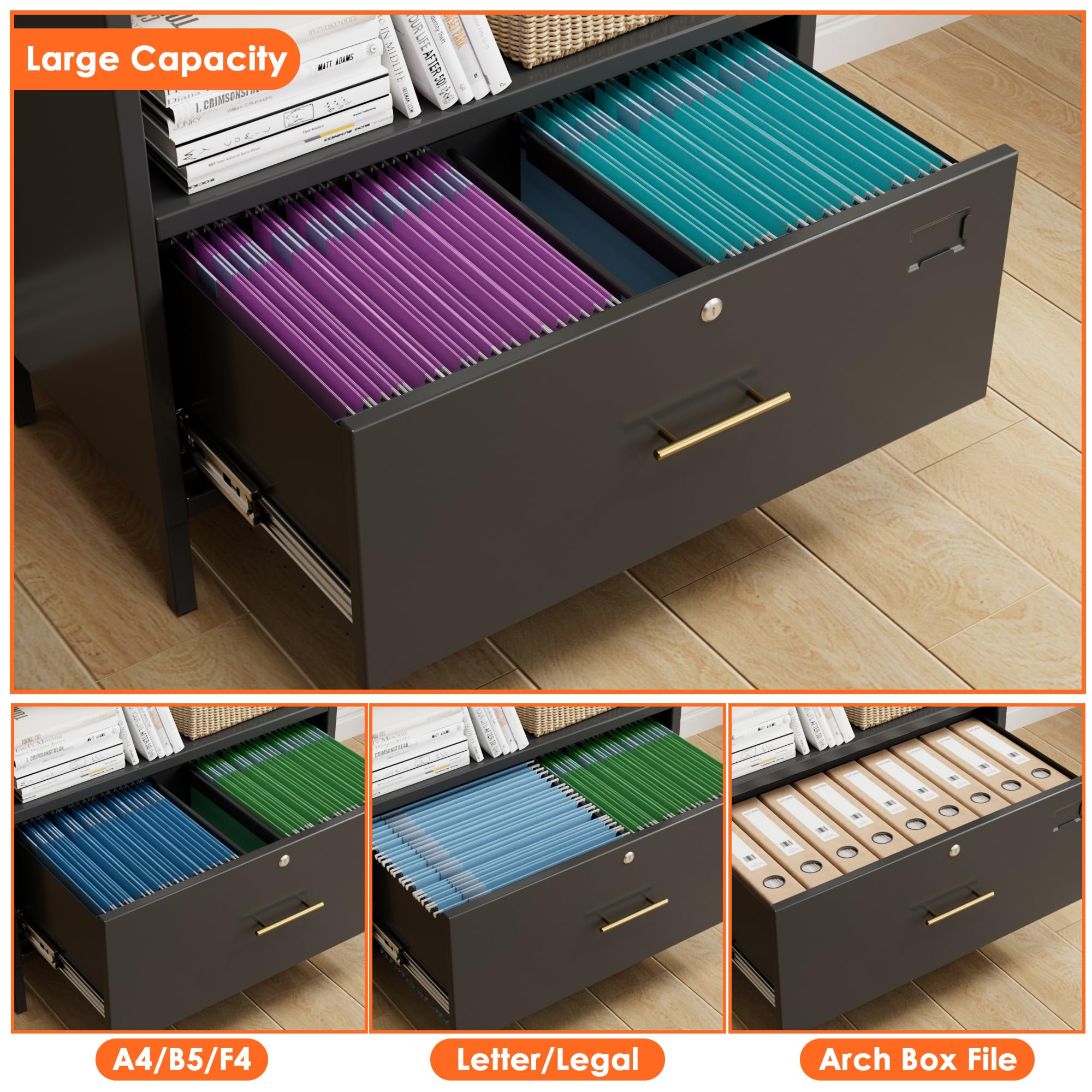 Aobabo 72.8Inch H Metal Arched Bookcase with 2 Adjustable - Image 2