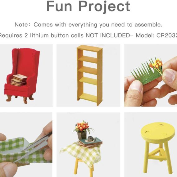 Rolife Mini House Set, Sam'S Study, Mini Dollhouse, 3D Pu