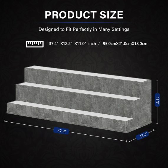 Led Lighted Liquor Bottle Display Shelf, 37 Inch Bar Disp